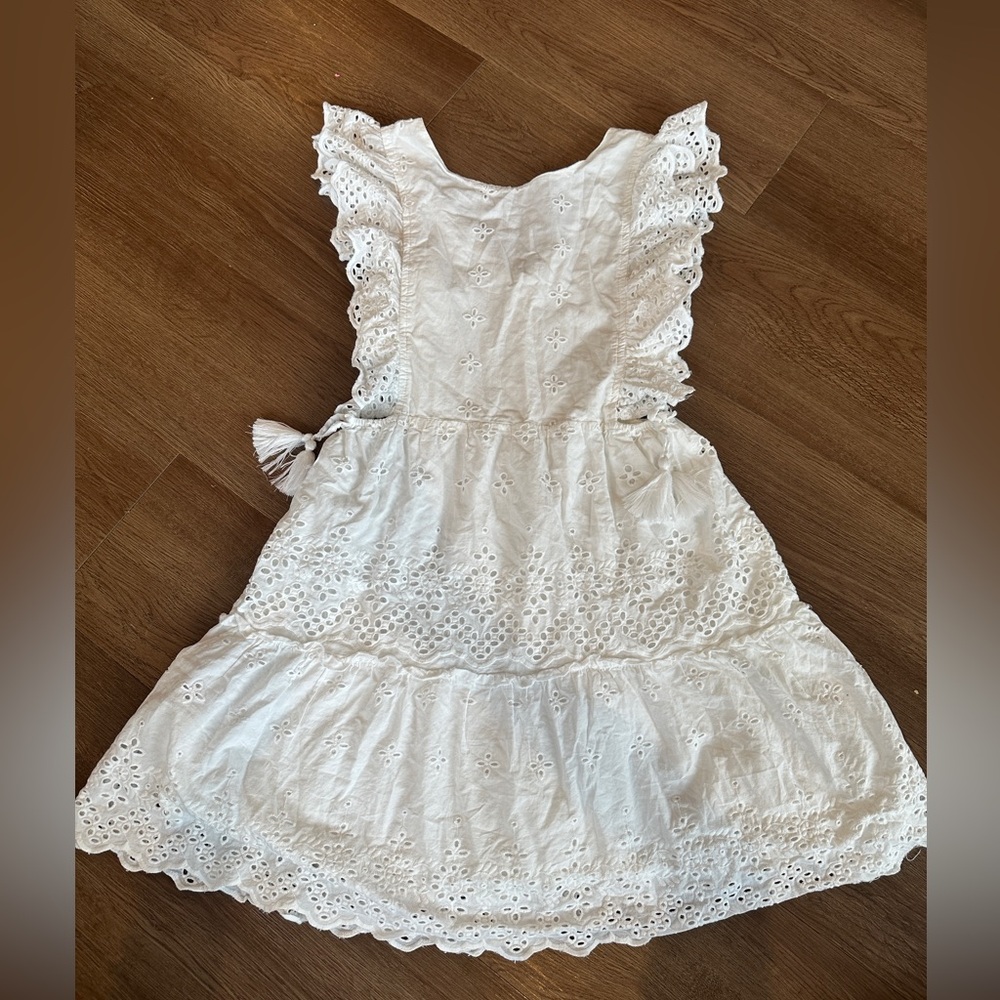 Zara Girl’s White Eyelet Cotton Dress - 13/14